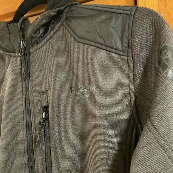 Reebok Jacket Hooded Coat Front Zip Fleece lined Gray & Black Boys 10/12 - Picture 3 of 14